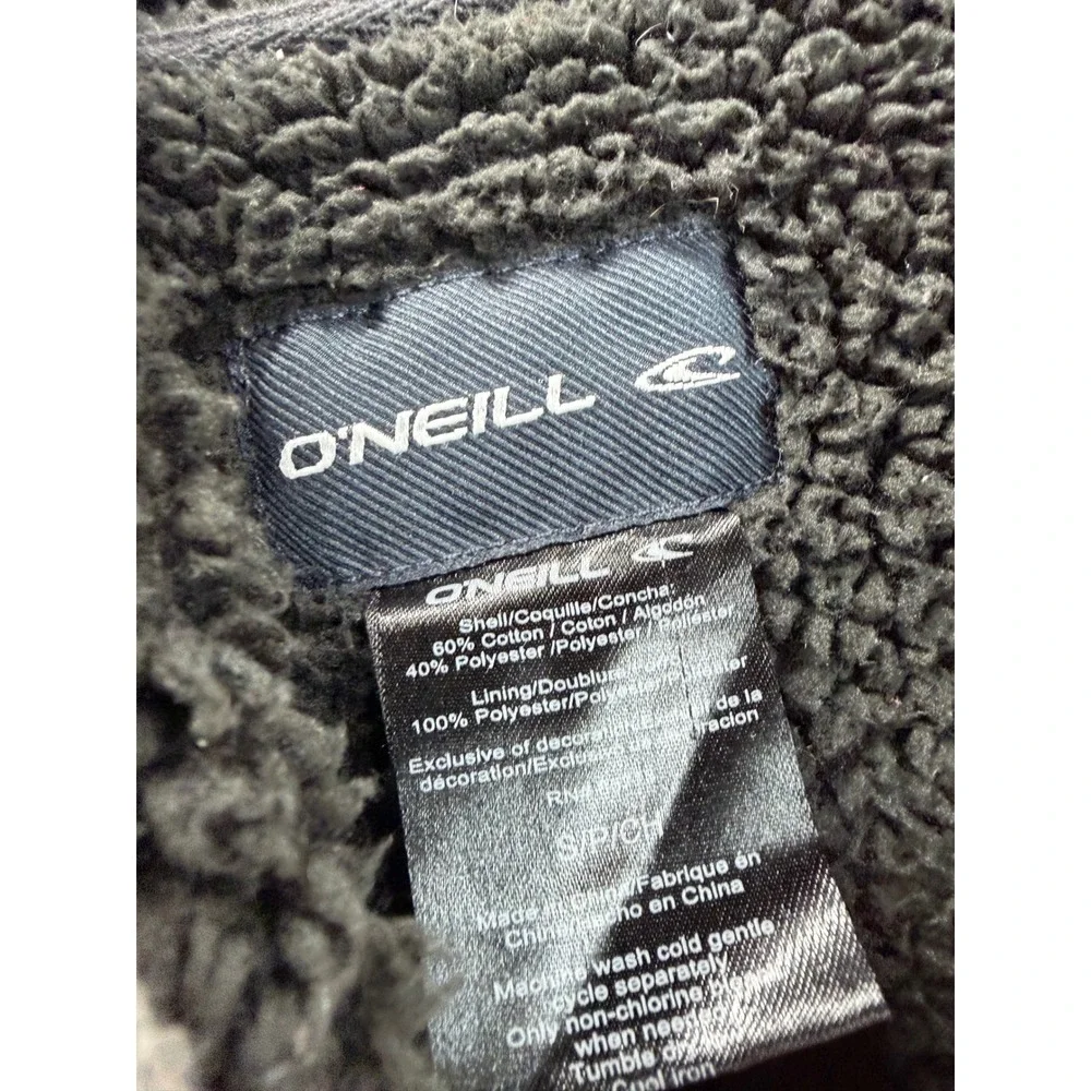 Y2k O'Neill Superfleece Jacket Mens S Green Plaid Sherpa Lined Fleece zip up - Picture 3 of 6